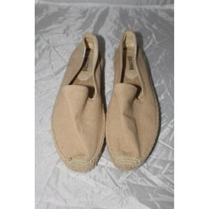 Soludos Dali Tan Canvas Espadrille Slip On Flat Loafers Women's 7.5 Beige Shoes